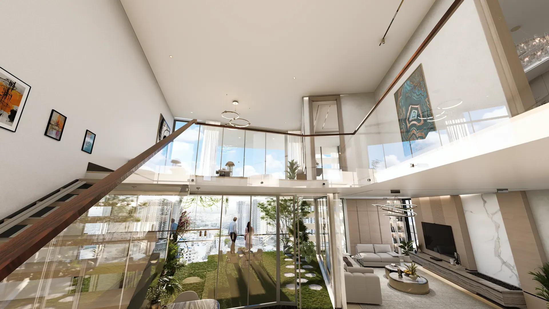 Bed room level — render of a Lakhani Sky Homes duplex